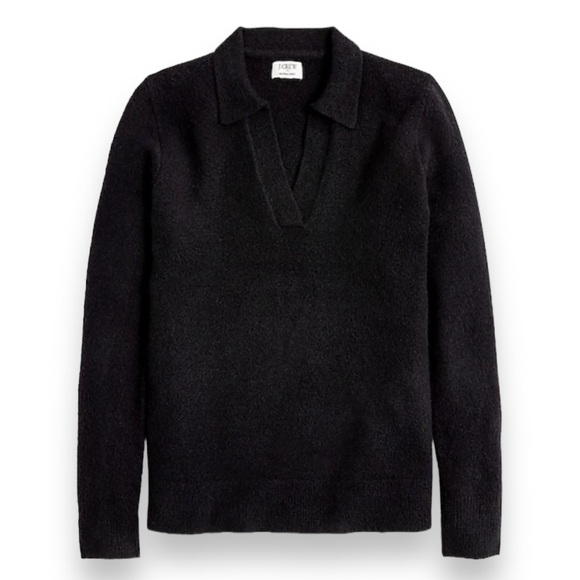 J. Crew Sweaters - NWT J. Crew Sweater-polo in extra-soft yarn in black size medium NEW